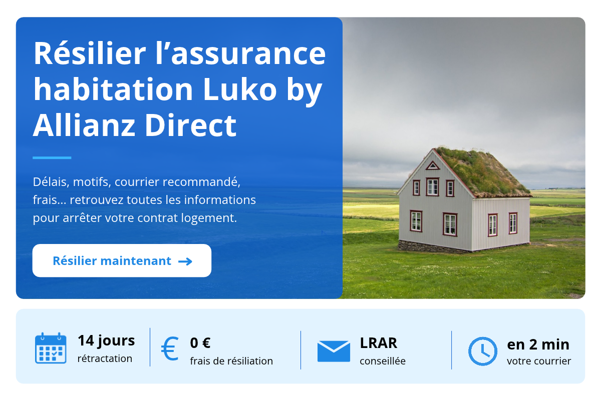 résiliation assurance habitation Luko by Allianz Direct